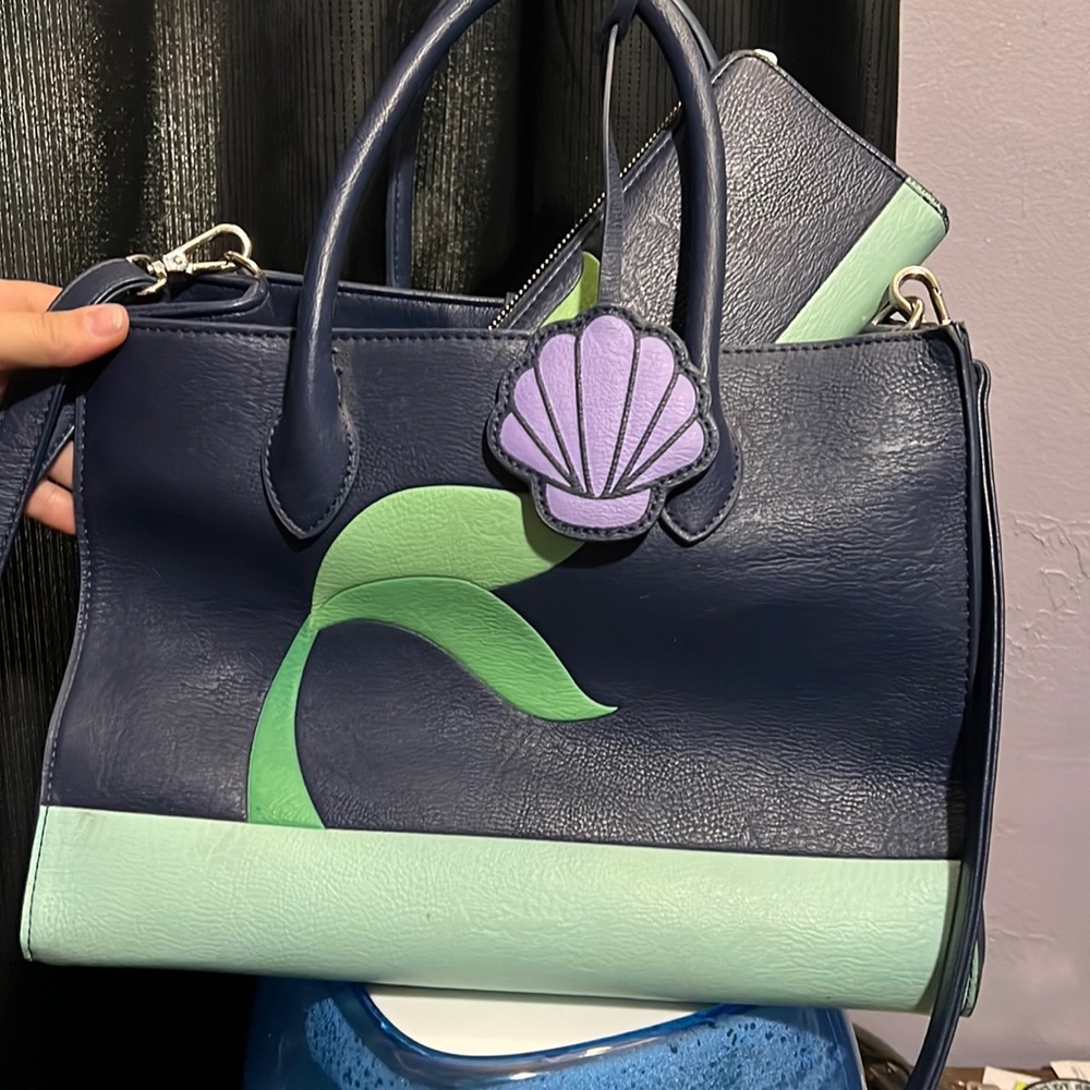 Mermaid inspired Disney lounge fly bag and wallet